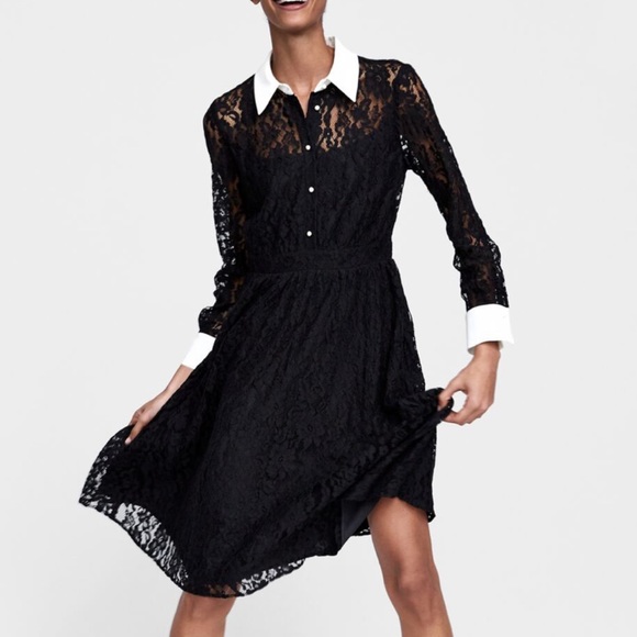 Zara Black and White Lace Dress - Picture 1 of 7